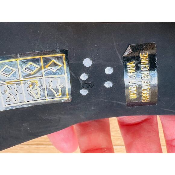 Jeffrey Campbell Black Patent Leather Platform Heel SZ 9 Spritzy Square Toe Y2K - Picture 3 of 8